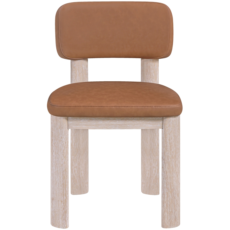 Meridian Furniture Paloma Cognac Vegan Leather Dining Chair (Set of 2)