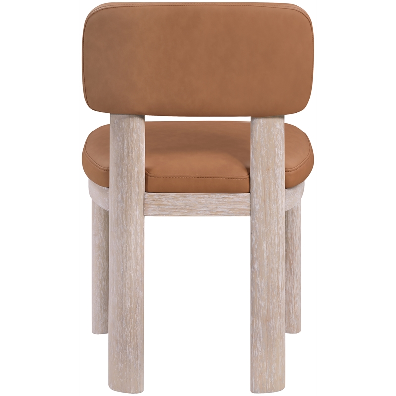 Meridian Furniture Paloma Cognac Vegan Leather Dining Chair (Set of 2)