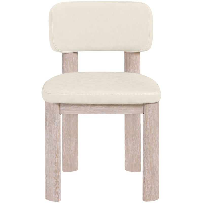 Meridian Furniture Paloma Cream Vegan Leather Dining Chair (Set of 2)