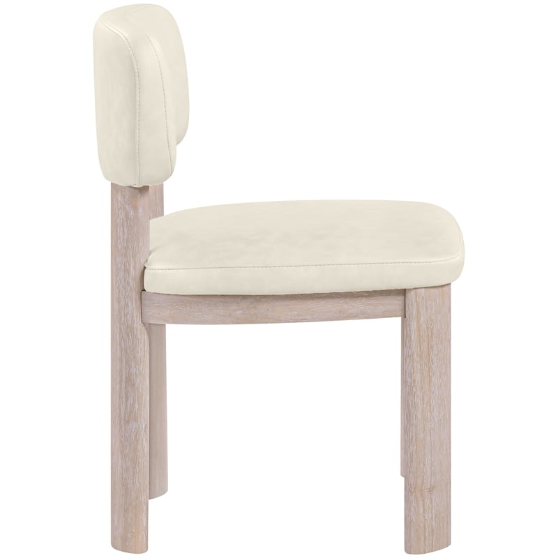 Meridian Furniture Paloma Cream Vegan Leather Dining Chair (Set of 2)