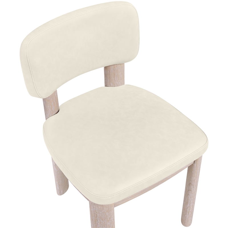 Meridian Furniture Paloma Cream Vegan Leather Dining Chair (Set of 2)