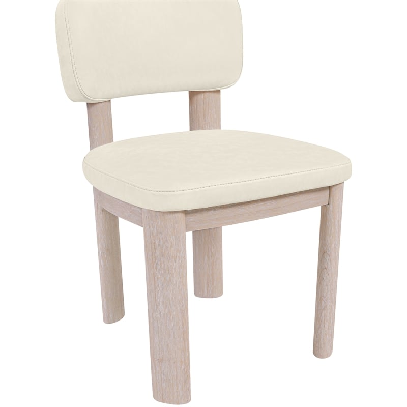 Meridian Furniture Paloma Cream Vegan Leather Dining Chair (Set of 2)