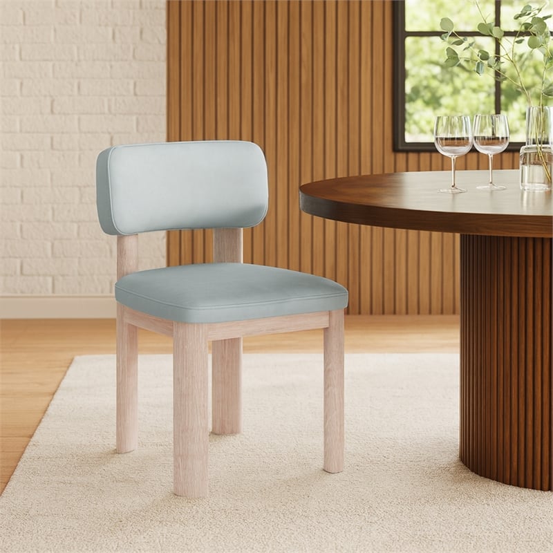 Meridian Furniture Paloma Light Blue Vegan Leather Dining Chair (Set of 2)