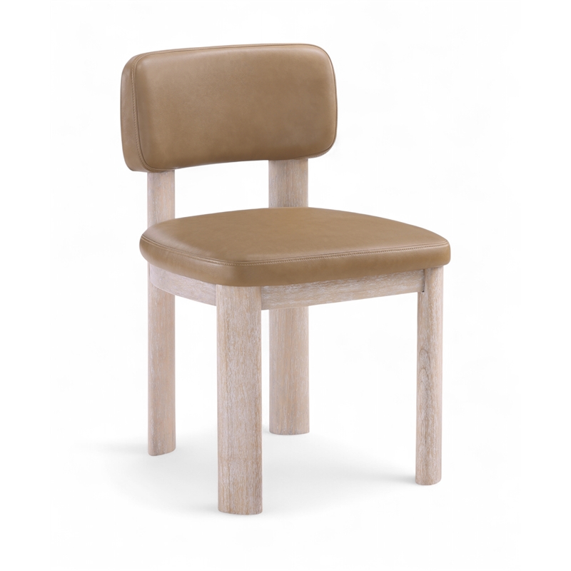 Meridian Furniture Paloma Tan Vegan Leather Dining Chair (Set of 2)