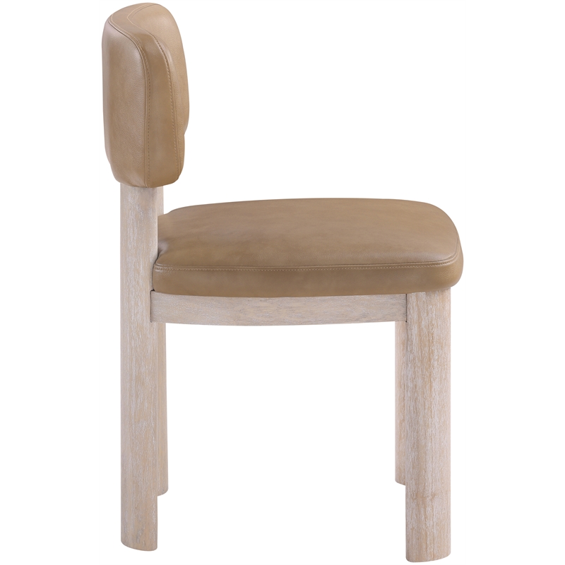 Meridian Furniture Paloma Tan Vegan Leather Dining Chair (Set of 2)