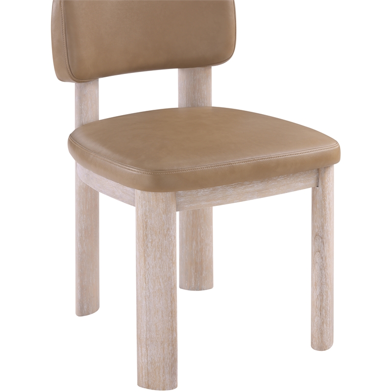 Meridian Furniture Paloma Tan Vegan Leather Dining Chair (Set of 2)
