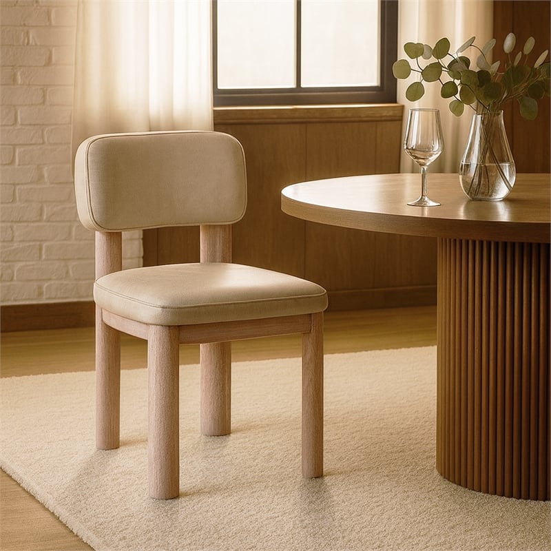 Meridian Furniture Paloma Taupe Vegan Leather Dining Chair (Set of 2)