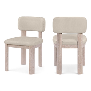 Meridian Furniture Paloma Taupe Vegan Leather Dining Chair (Set of 2)