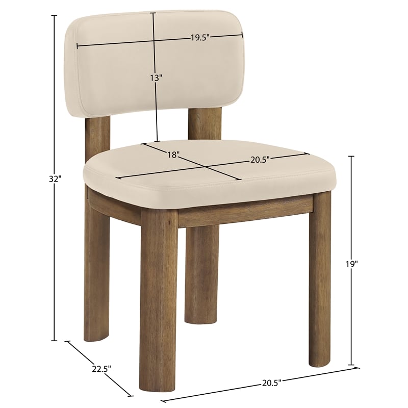 Meridian Furniture Paloma Beige Vegan Leather Dining Chair (Set of 2)