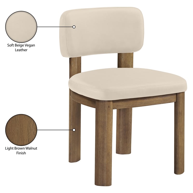 Meridian Furniture Paloma Beige Vegan Leather Dining Chair (Set of 2)