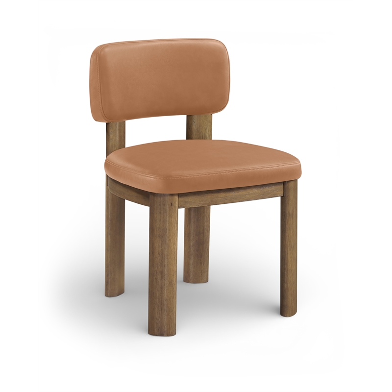 Meridian Furniture Paloma Cognac Vegan Leather Dining Chair (Set of 2)