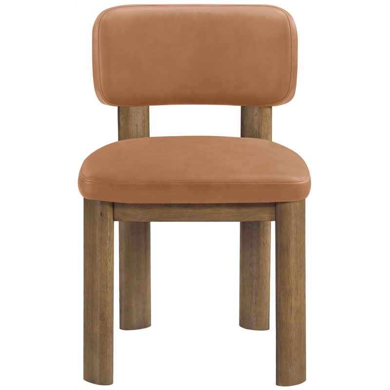 Meridian Furniture Paloma Cognac Vegan Leather Dining Chair (Set of 2)