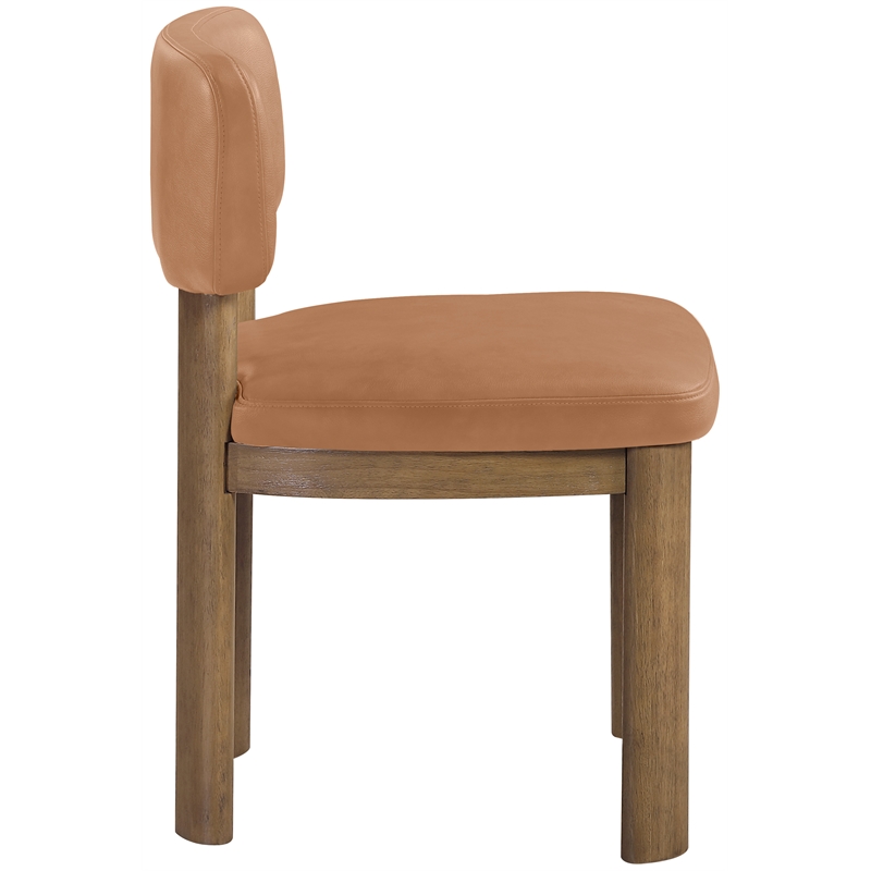 Meridian Furniture Paloma Cognac Vegan Leather Dining Chair (Set of 2)
