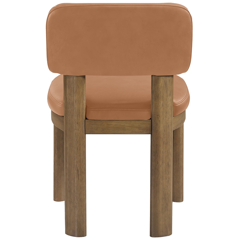 Meridian Furniture Paloma Cognac Vegan Leather Dining Chair (Set of 2)