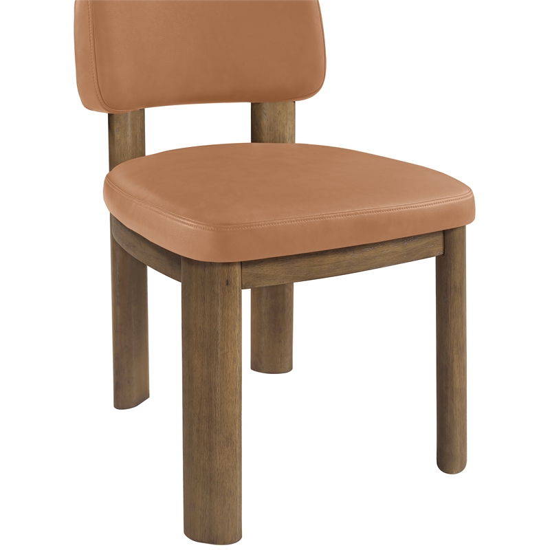Meridian Furniture Paloma Cognac Vegan Leather Dining Chair (Set of 2)