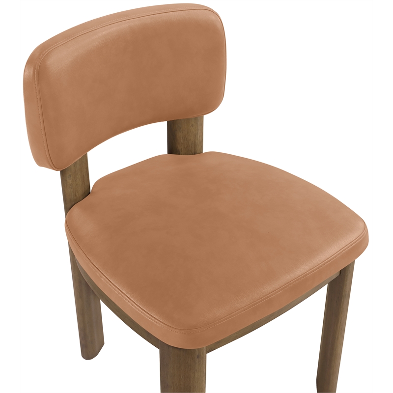 Meridian Furniture Paloma Cognac Vegan Leather Dining Chair (Set of 2)