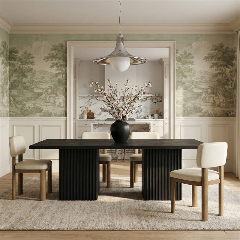 Meridian Furniture Paloma Cream Vegan Leather Dining Chair (Set of 2)