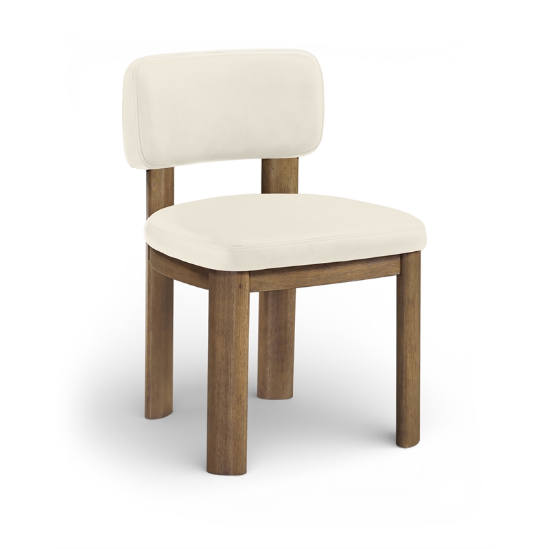 Meridian Furniture Paloma Cream Vegan Leather Dining Chair (Set of 2)