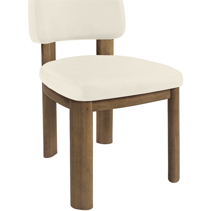 Meridian Furniture Paloma Cream Vegan Leather Dining Chair (Set of 2)