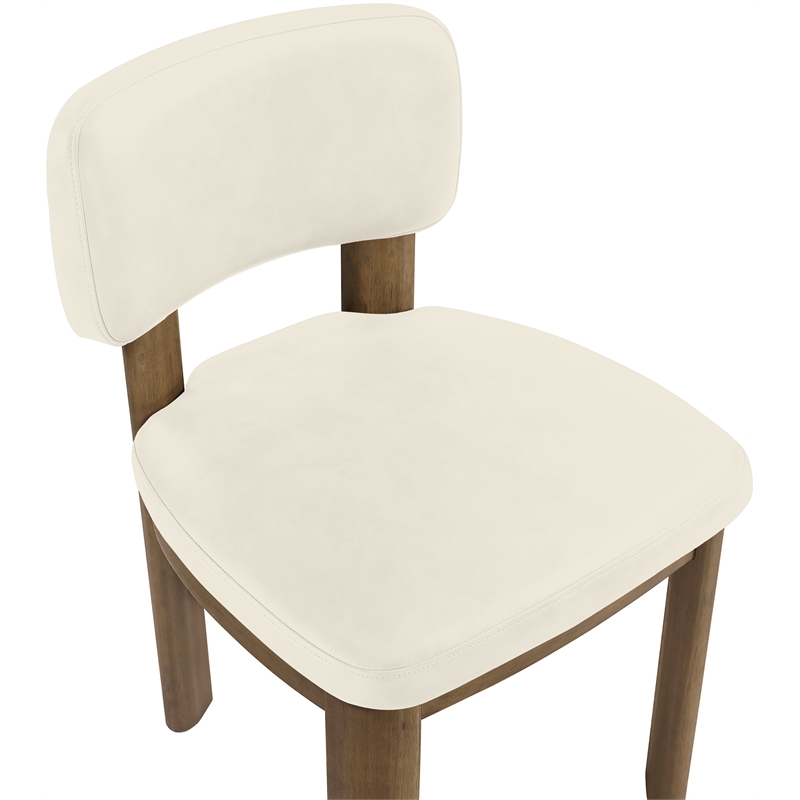 Meridian Furniture Paloma Cream Vegan Leather Dining Chair (Set of 2)