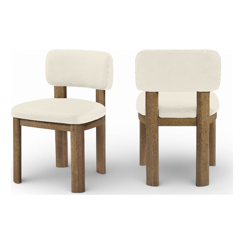Meridian Furniture Paloma Cream Vegan Leather Dining Chair (Set of 2)