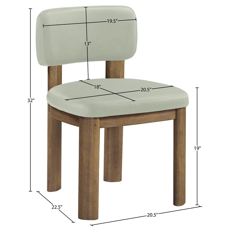 Meridian Furniture Paloma Mint Vegan Leather Dining Chair (Set of 2)