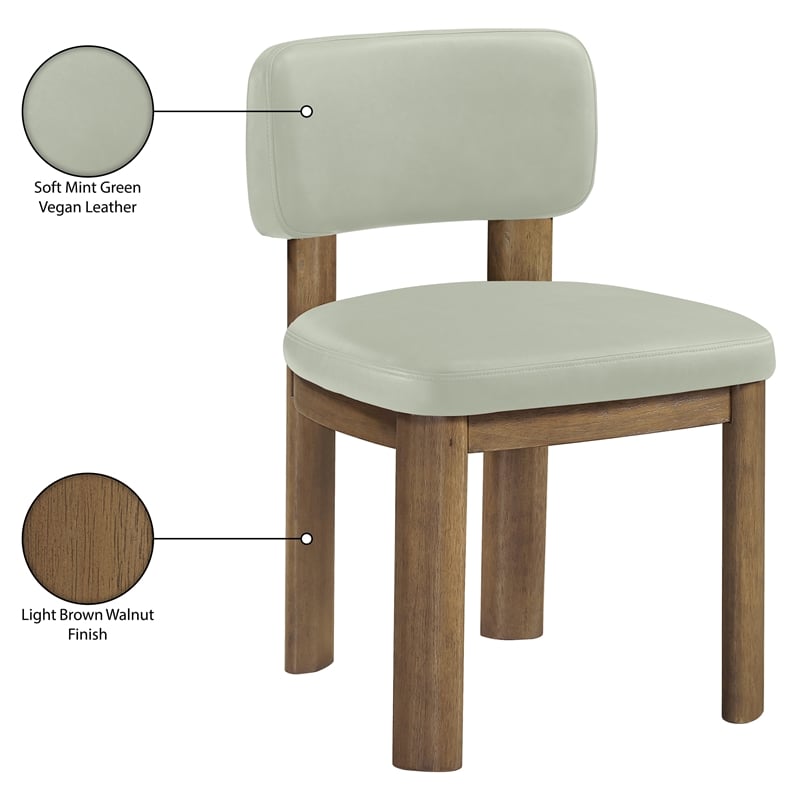 Meridian Furniture Paloma Mint Vegan Leather Dining Chair (Set of 2)