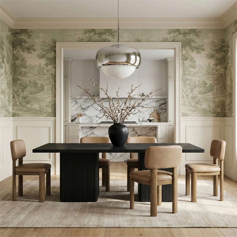 Meridian Furniture Paloma Tan Vegan Leather Dining Chair (Set of 2)