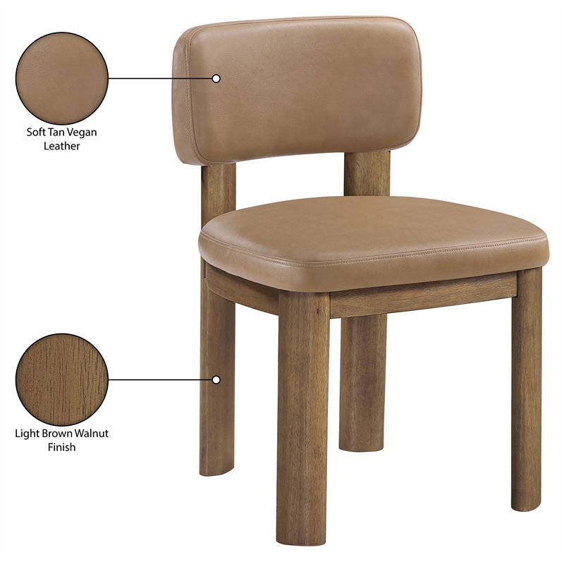Meridian Furniture Paloma Tan Vegan Leather Dining Chair (Set of 2)
