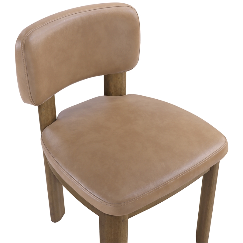 Meridian Furniture Paloma Tan Vegan Leather Dining Chair (Set of 2)