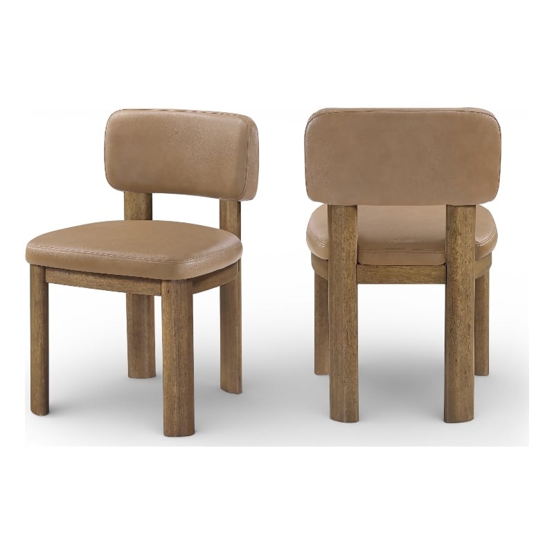 Meridian Furniture Paloma Tan Vegan Leather Dining Chair (Set of 2)