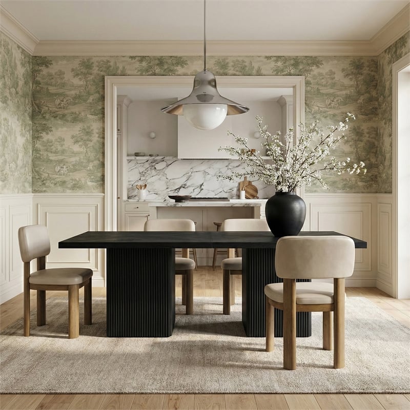 Meridian Furniture Paloma Taupe Vegan Leather Dining Chair (Set of 2)