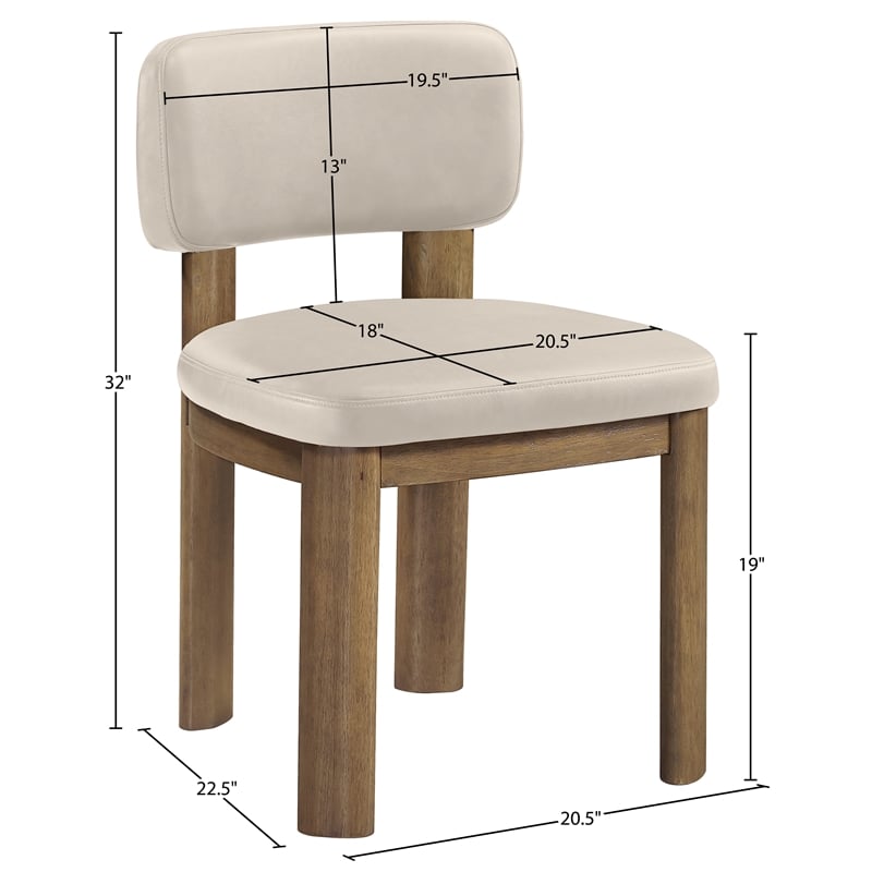 Meridian Furniture Paloma Taupe Vegan Leather Dining Chair (Set of 2)