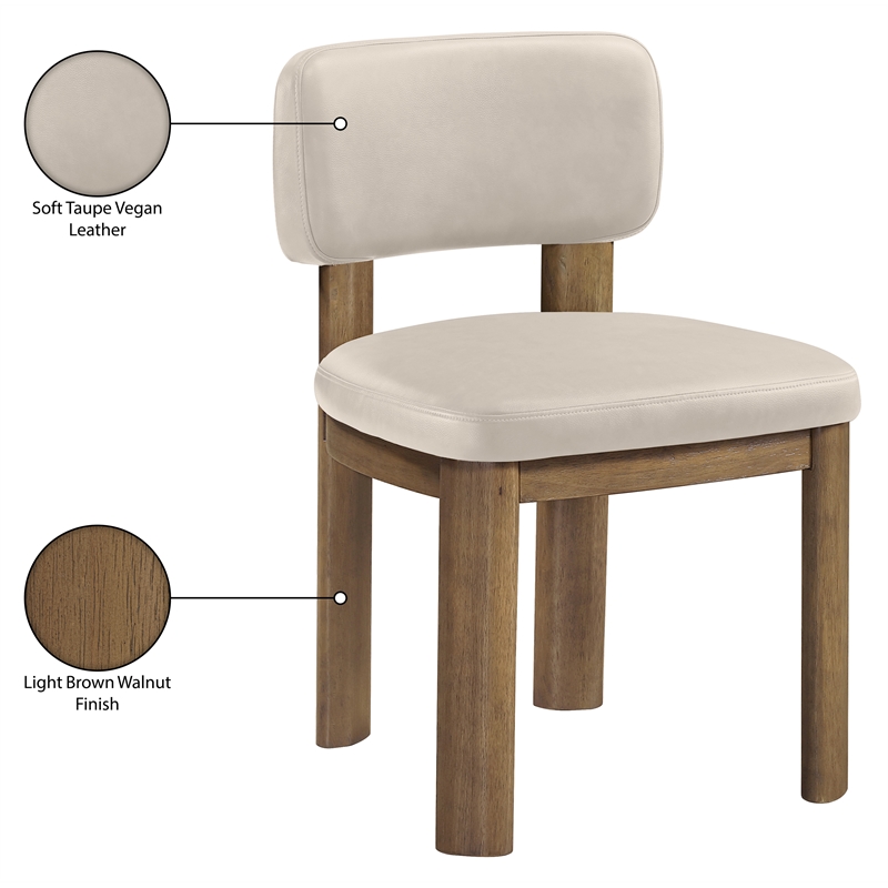 Meridian Furniture Paloma Taupe Vegan Leather Dining Chair (Set of 2)