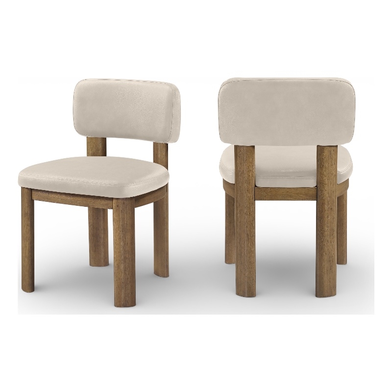 Meridian Furniture Paloma Taupe Vegan Leather Dining Chair (Set of 2)