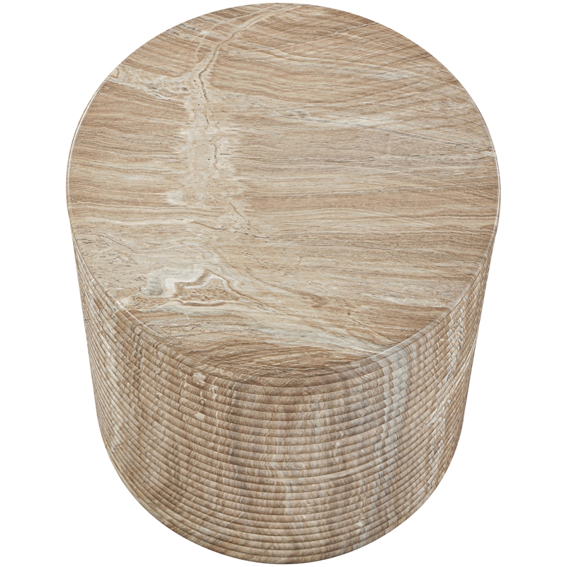 Meridian Furniture Rapallo Beige Concrete Indoor/Outdoor End Table