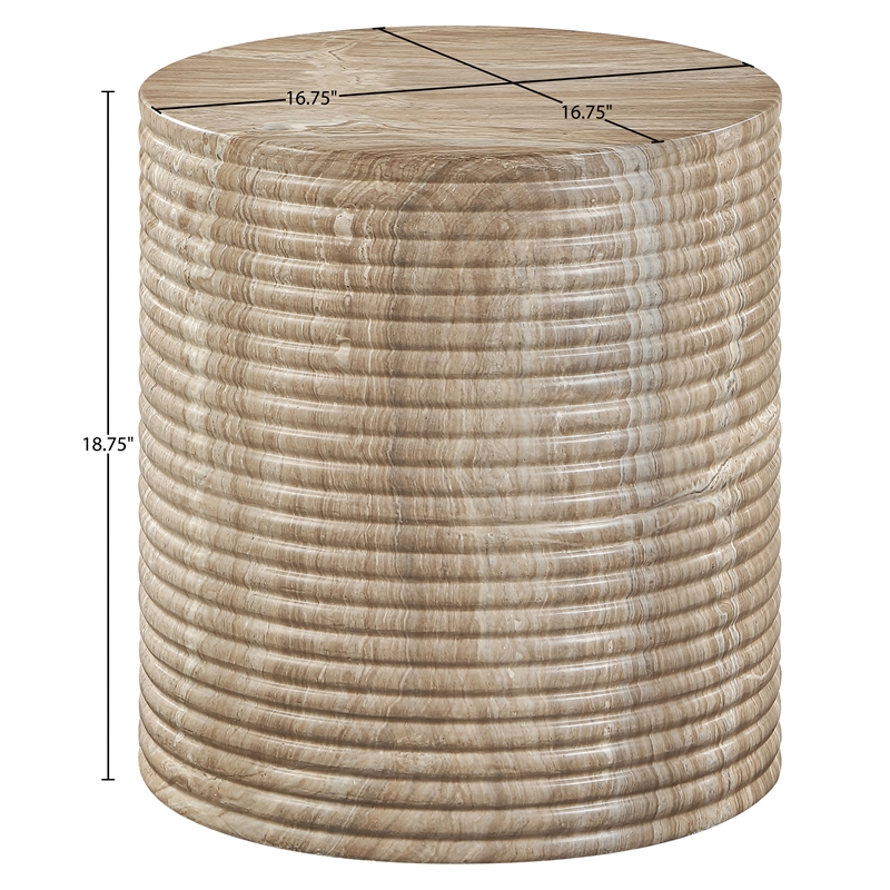 Meridian Furniture Rapallo Beige Concrete Indoor/Outdoor End Table