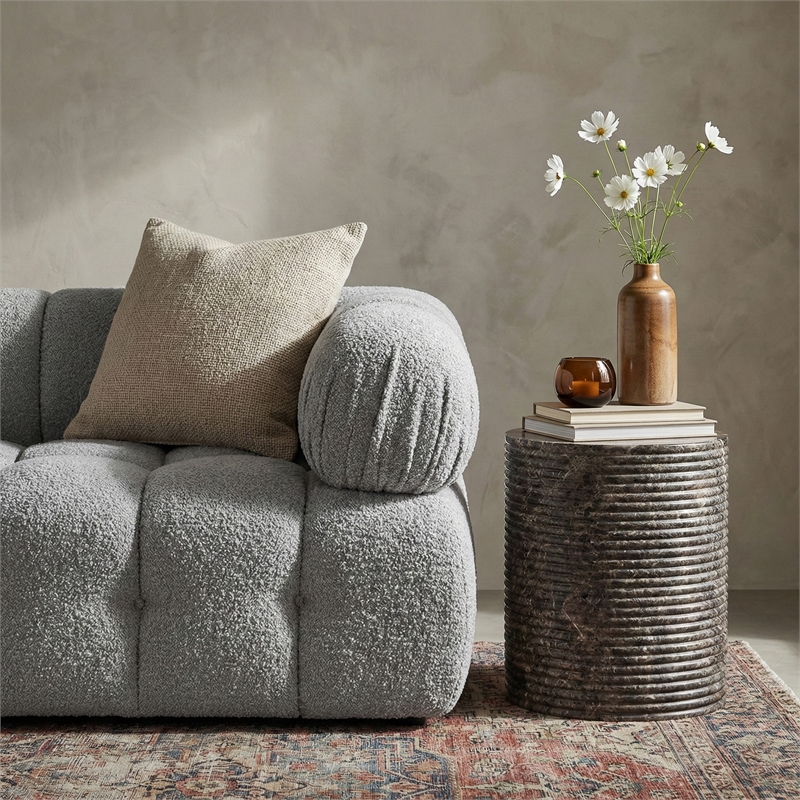 Meridian Furniture Rapallo Brown Concrete Indoor/Outdoor End Table