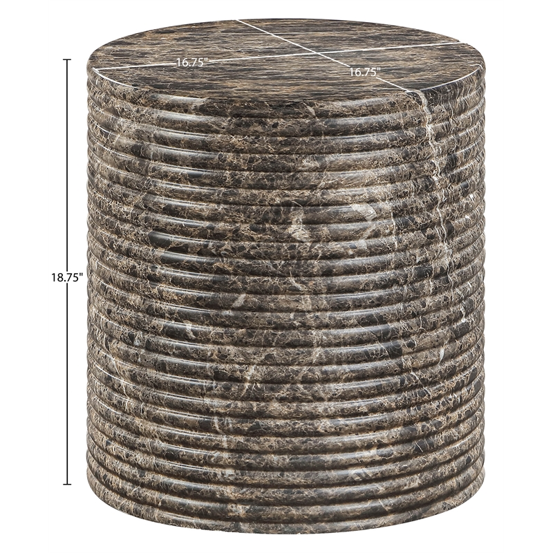 Meridian Furniture Rapallo Brown Concrete Indoor/Outdoor End Table