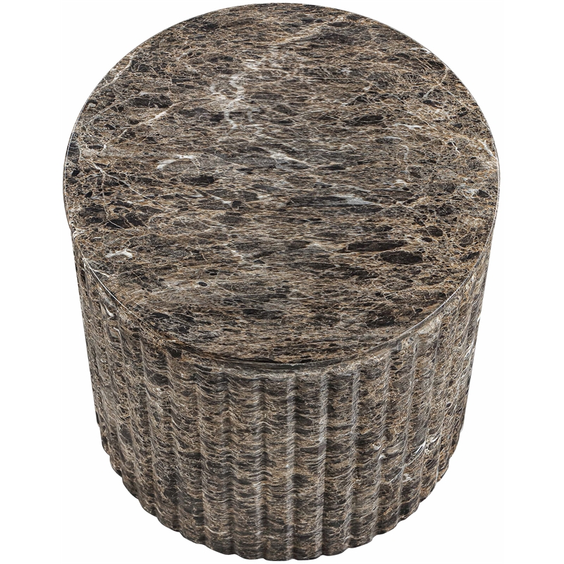 Meridian Furniture Catania Brown Concrete Indoor/Outdoor End Table