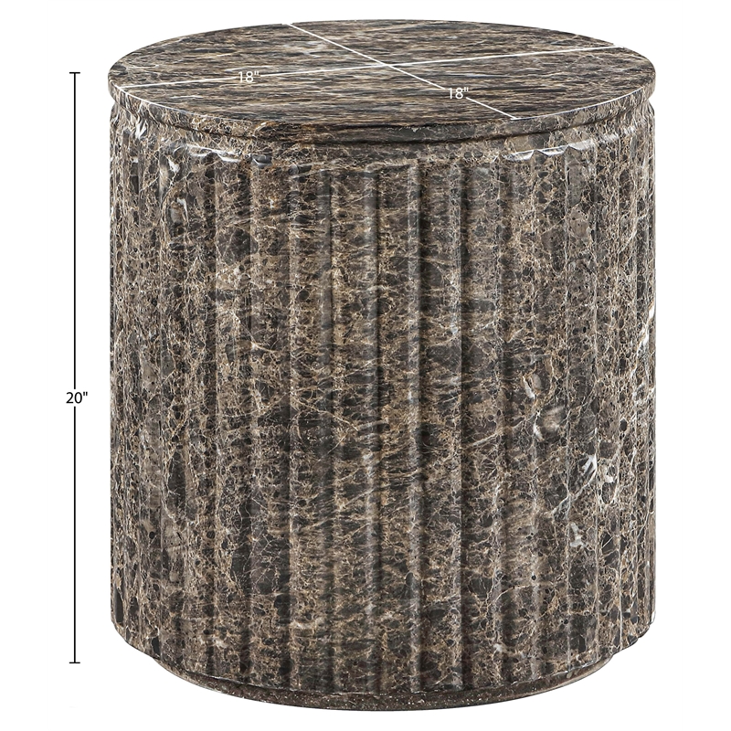 Meridian Furniture Catania Brown Concrete Indoor/Outdoor End Table