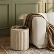 Meridian Furniture Catania Travertine Concrete Indoor/Outdoor End Table