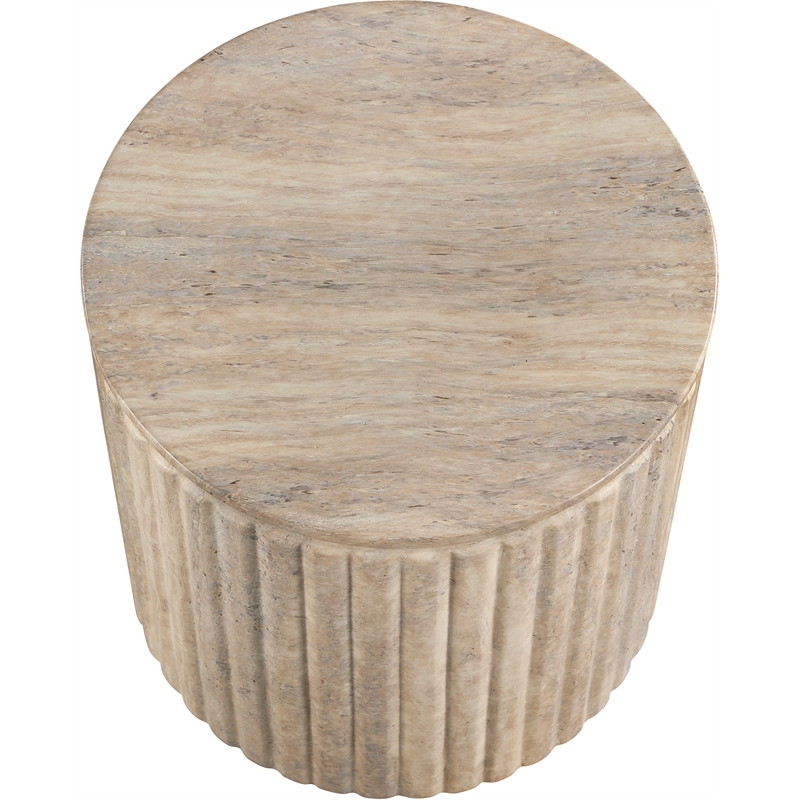 Meridian Furniture Catania Travertine Concrete Indoor/Outdoor End Table