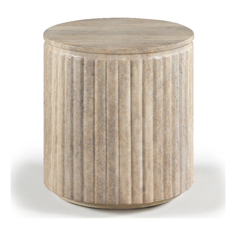 Meridian Furniture Catania Travertine Concrete Indoor/Outdoor End Table