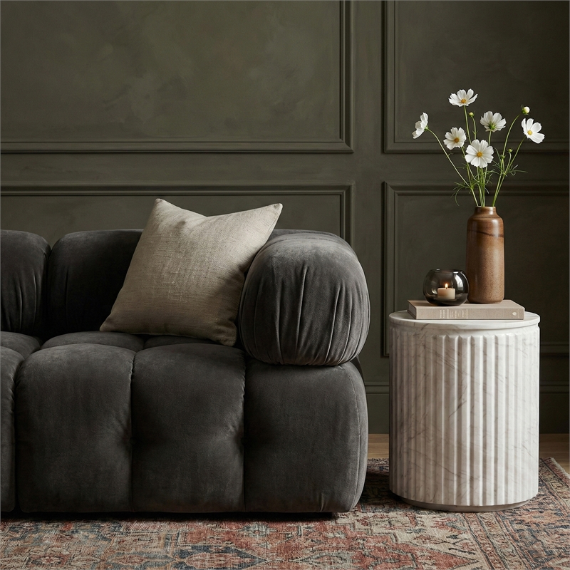 Meridian Furniture Catania White Concrete Indoor/Outdoor End Table