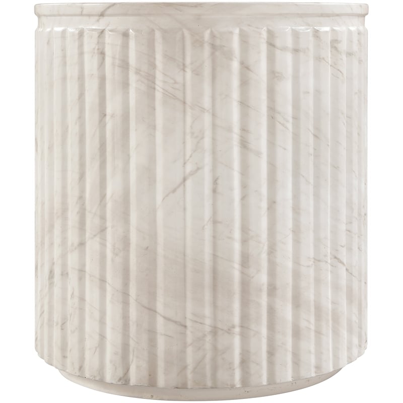 Meridian Furniture Catania White Concrete Indoor/Outdoor End Table