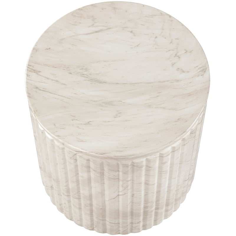 Meridian Furniture Catania White Concrete Indoor/Outdoor End Table
