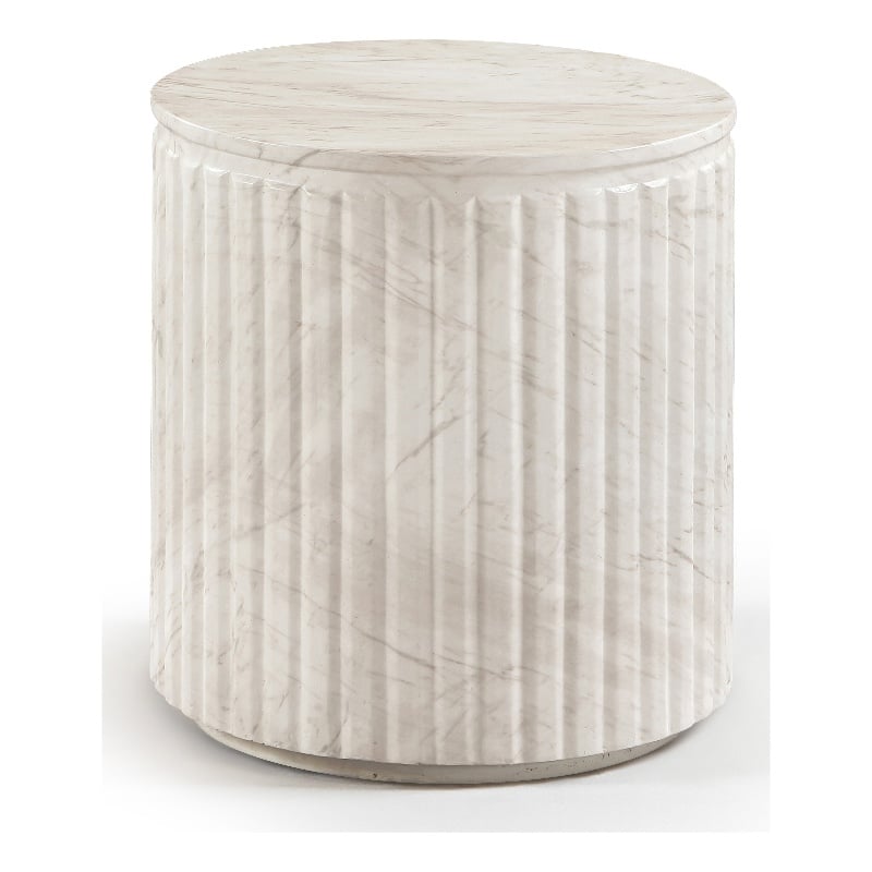 Meridian Furniture Catania White Concrete Indoor/Outdoor End Table