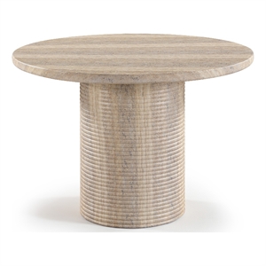 Meridian Furniture Rapallo 43&quot Travertine Concrete Indoor/Outdoor Dining Table