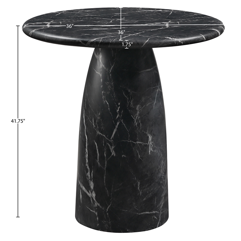 Meridian Furniture Cosenza Black Concrete Indoor/Outdoor Bar Table